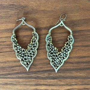 Anthropologie Nakamol mixed metal teardrop earrings